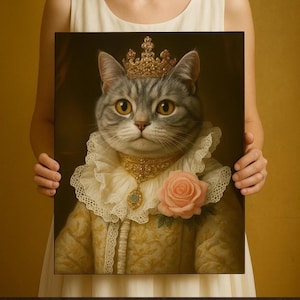 Custom Pet Portrait Painting Canvas, Renaissance Pet Portrait from Photo, Royal Pet Painting Digital Art, Portrait Art Design,Pet Lover Gift