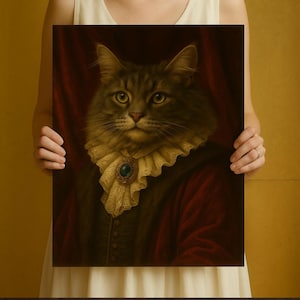 Custom Pet Portrait Painting Canvas, Renaissance Pet Portrait from Photo, Royal Pet Painting Digital Art, Portrait Art Design,Pet Lover Gift
