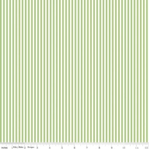 1/8&quot; Riley Blake Green and White Stripe Fabric – 1/8″ Quilting Cotton – C555-GREEN – Bold Striped Fabric for Quilts, Crafts, Apparel