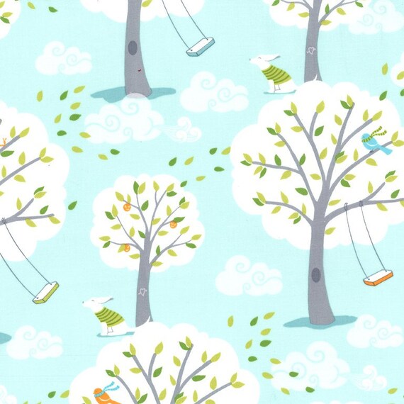 Michael Miller Backyard Baby Windy Day Aqua Fabric By Patty Etsy