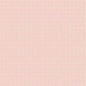 May include: A repeating gingham pattern featuring a grid of small, soft pink squares alternating with white squares. The design consists of thin, intersecting horizontal and vertical lines that create a uniform, classic checkered textile appearance.
