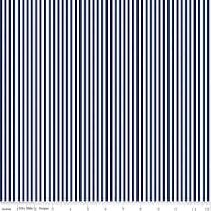 Navy and White Stripe Fabric by Riley Blake: Nautical Cotton Quilting
