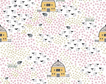 Fox Farm Cream Cotton Fabric: Riley Blake Sparkle Quilting Fabric