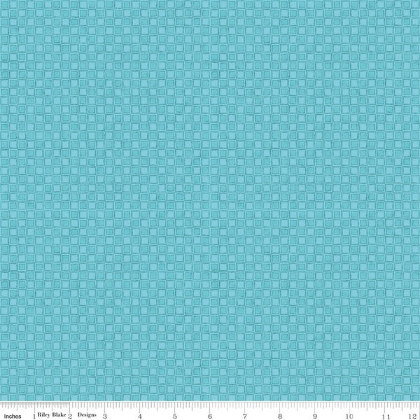 AQUA LUCY JUNE blocks by Lila Tueller for Riley Blake - Tone-on-Tone Checkerboard Pattern - Quilting 100% Cotton - By The Yard Fabric