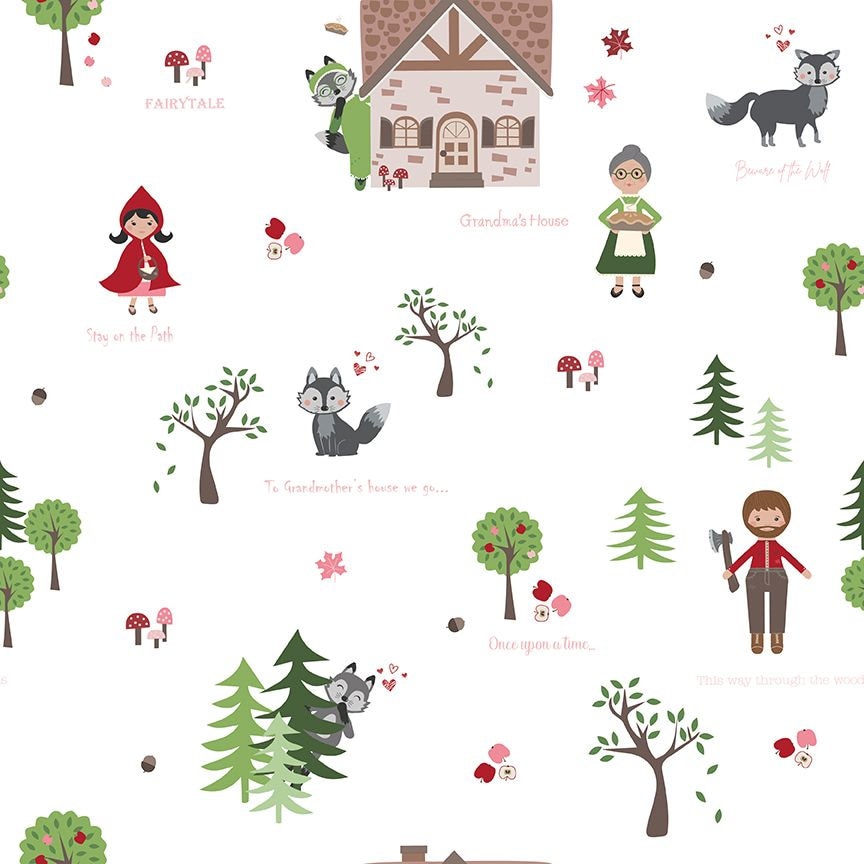 Little Red Riding Hood Fabric: Riley Blake To Grandmother's House Cotton