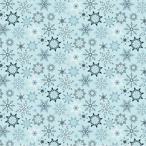 以下が含まれることがあります： 水色を背景に、さまざまな青と白の色合いの雪の結晶の繰り返し模様。 雪の結晶はサイズとデザインが異なり、冬または休日のテーマを作成します。 生地や壁紙に適しています。