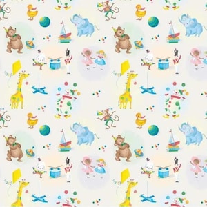 The Little Engine That Could Toys in CREAM by Riley Blake Designs - C991-CREAM