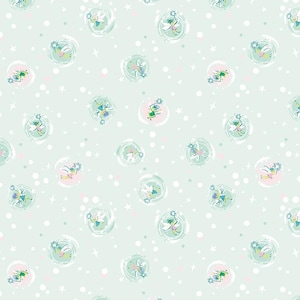 Riley Blake – Forever Neverland Tink in Mist by Jill Howarth – Peter Pan, Tinkerbell, Bubbles, Quilting Cotton – C15904-MIST