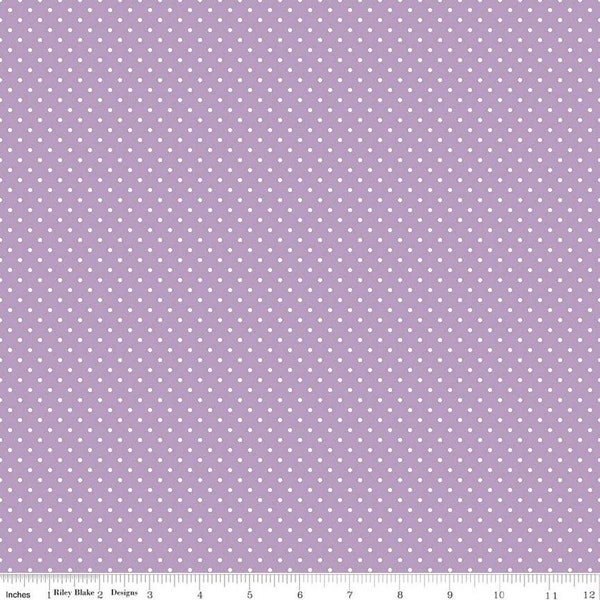 LAVENDER Swiss Dots by Riley Blake - Light Purple Polka Dots - Purple Polka Dots - Quilting Cotton Fabric - Choose Your Cut