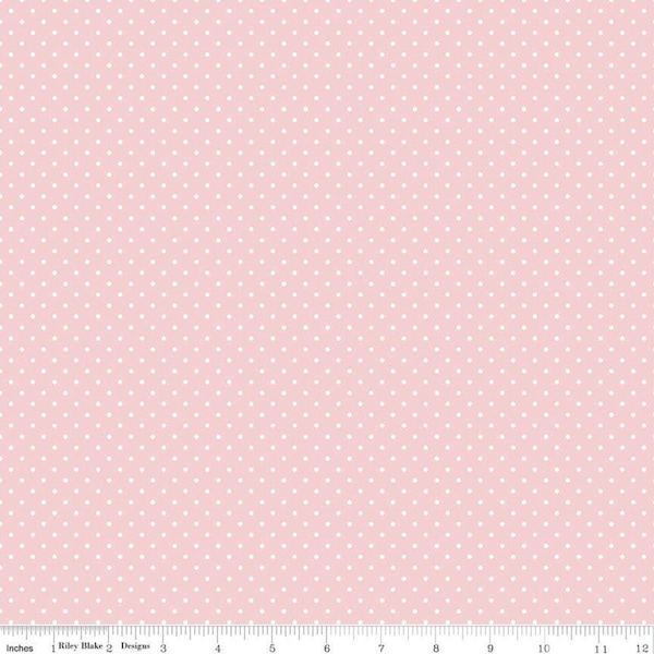 BABY PINK Swiss Dots by Riley Blake designs - Pink and White Swiss Dot - Light Pink Swiss Dot - Polka Dot - 100% Cotton Quilting Cotton