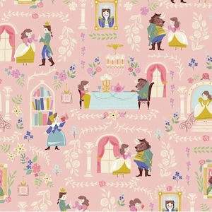 Beauty and the Beast Main in Pink by Jill Howarth for Riley Blake Designs  - Quilting Fabric - C9530-PINK