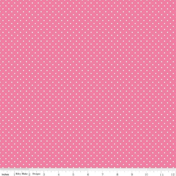 HOT PINK Swiss Dots by Riley Blake designs - White on Hot Pink Swiss Dot - Dark Pink Swiss Dot - Polka Dot - 100% Cotton Quilting Cotton
