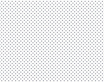 Swiss Dot On White Navy by Riley Blake Designs -  100% Cotton - C660-21 NAVY