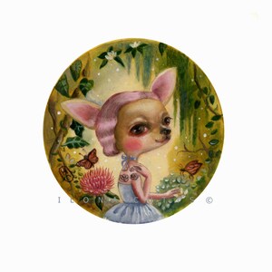 Mademoiselle Sophie, Chihuahuas, Dog Art, Whimsical, Dog Portrait, Fantasy Art, Magical Surrealism by Ilona Cutts image 2