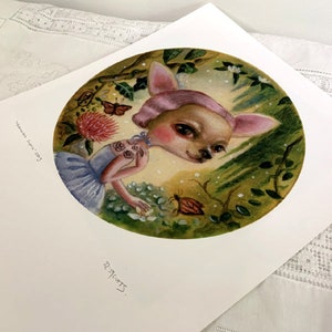 Mademoiselle Sophie, Chihuahuas, Dog Art, Whimsical, Dog Portrait, Fantasy Art, Magical Surrealism by Ilona Cutts image 3