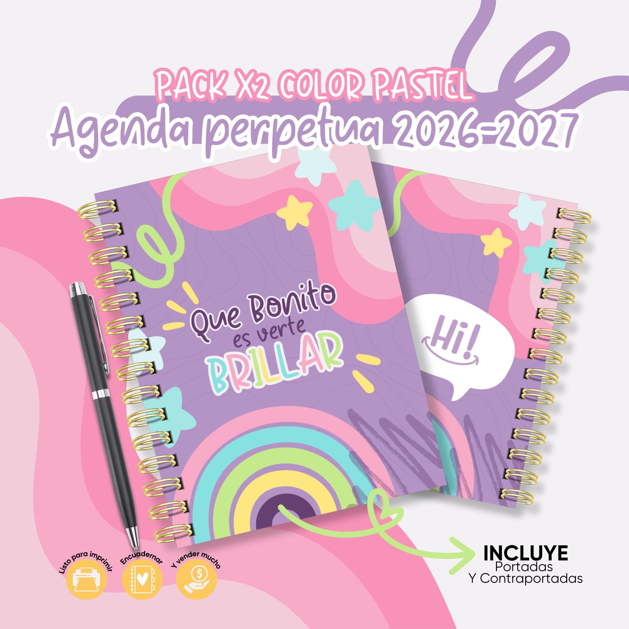2026-2027 Perpetual Planner, Monthly Planner and Weekly Planner. Printable 2026-2027 Planner