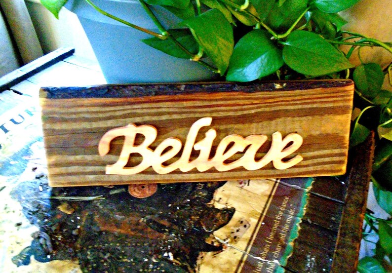 Rustic Wooden Believe Sign, Believe Wood Sign Etsy