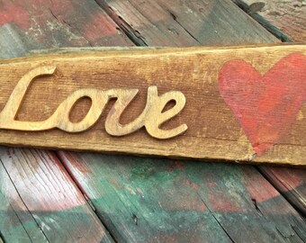 Rustic Wood Sign, Love Wall Art