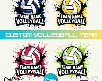 Custom Volleyball Team Mascot SVG PNG: Canva Template (Digital Download)