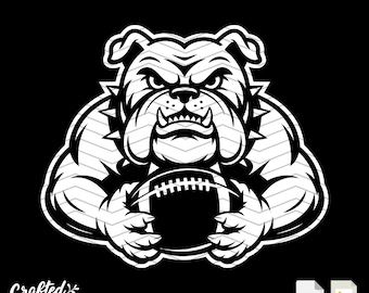 Bulldogs Football Mascot SVG PNG: School Team Shirt Design (Digital File)