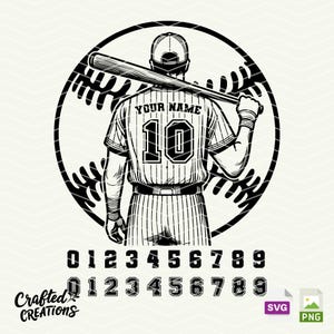 Personalized Baseball Player SVG, Baseball Svg, Baseball Team Svg, Baseball Dad Svg, Baseball Clipart, Baseball Cutfile, Baseball Stencil