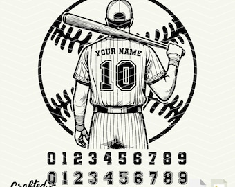 Personalized Baseball Player SVG: Team Cut File (Digital Download)