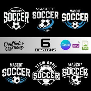 Voetbalteamlogo sjabloonbundel SVG PNG Canva (digitale download)