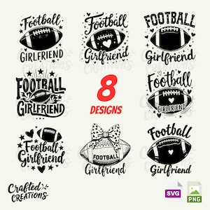 Pacotes de PNG SVG de namorada de futebol, Svg de futebol, Svg de dia de jogo de futebol, Svg de camisa de namorada de futebol, Esse jogador é meu Svg