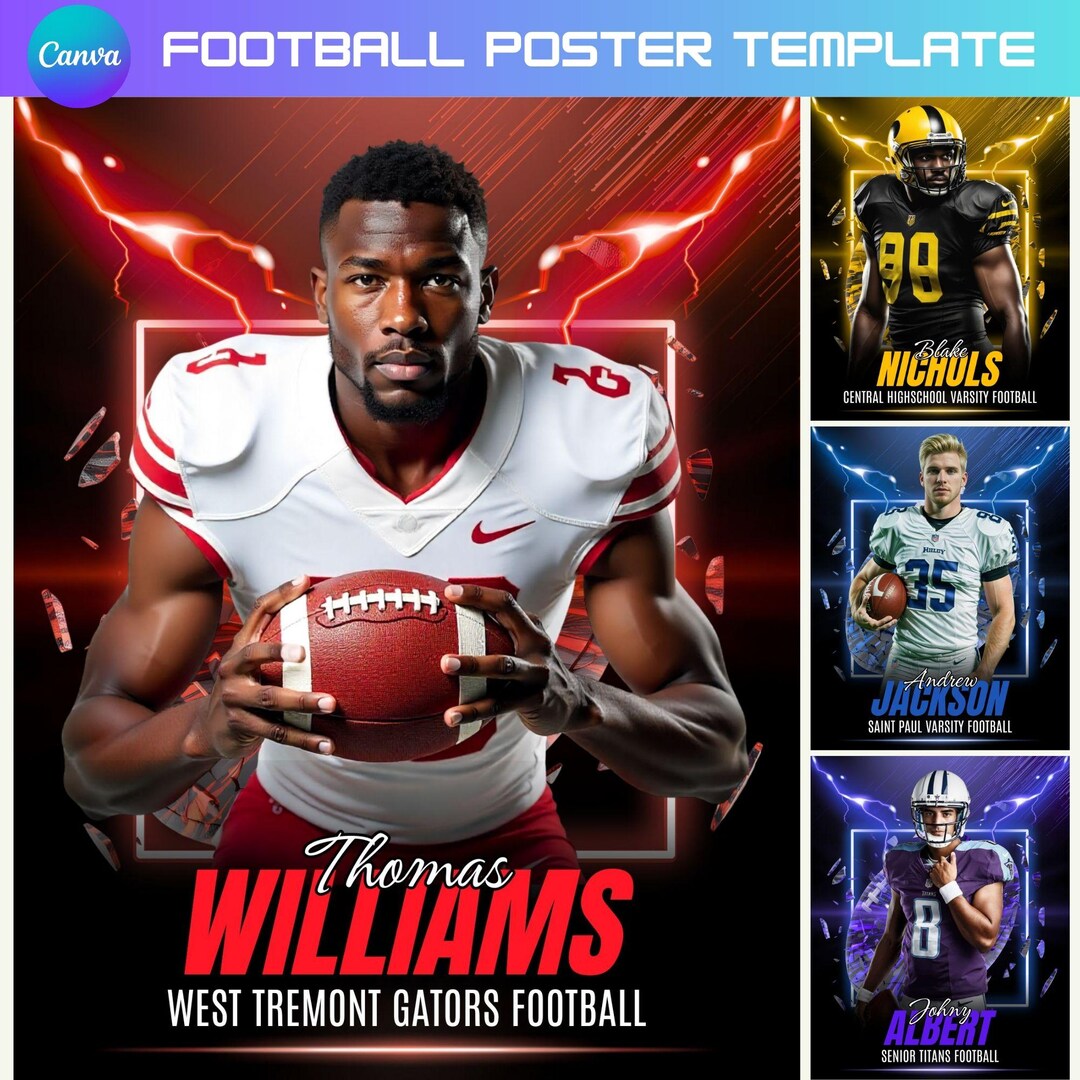 Football Poster Canva Template: Editable Sports Design - Etsy