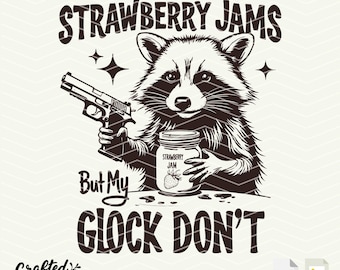 Strawberry Jams Raccoon Meme SVG PNG, Sarcastic Design (Digital Download)