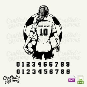 Personalized Soccer Girl Player SVG, Soccer Player Svg, Customized Soccer Player Svg, Soccer Svg, Soccer Clipart, Soccer Png, Soccer Mom svg