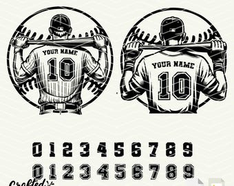 Personalized Baseball Player SVG: Team Clipart, Cut File (Digital Download)