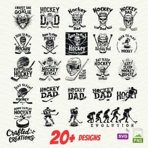 Hokej SVG Bundles, Hokejowy tata SVG, Hokejowa czaszka SVG, Bramkarz SVG, Urodzony, aby grać w hokeja, Jedz i śpij Hokej Powtórz, Hokej Png, Hokej na lodzie SVG