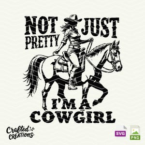Cowgirl Riding Horse SVG PNG: Western Shirt Tote Bag Design (Digital Download)