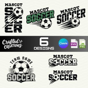 SVG-png-bundel voetbalteam, sjabloon mascottelogo (canva)
