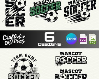 Pacchetto SVG PNG della squadra di calcio, modello di logo mascotte personalizzato (Canva)