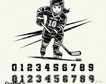 Girl Hockey Player SVG PNG: Cricut Cut Files (Digital Download)