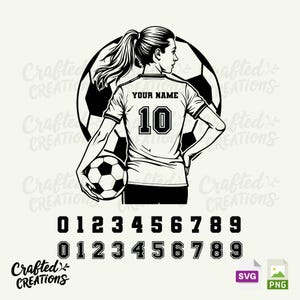 Personalized Soccer Girl Player SVG, Soccer Player Svg, Customized Soccer Player Svg, Soccer Svg, Soccer Clipart, Soccer Png, Soccer Mom svg