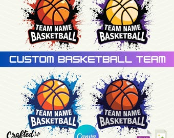 Custom Basketball Team SVG PNG: Canva Template (Digital File)