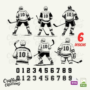 Giocatore di hockey personalizzato SVG, Hockey Svg, Hockey Dad Svg, Squadra di hockey Svg, Pattino da hockey Svg, Portiere Clipart, Hockey Png, File di taglio Cricut