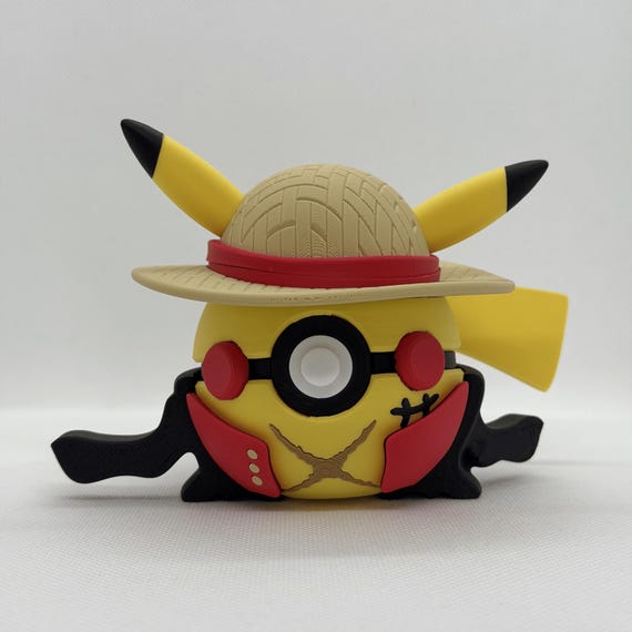 Luffy x Pikachu Pokeball Clicker 3D Druck – Anime Crossover Sammlerstück Handgefertigt Schweiz