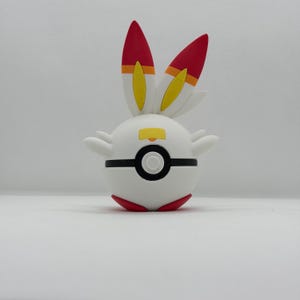 ScorbunnyBall Pokéball Clicker | 3D Printed Scorbunny Galar Starter | Handmade in Switzerland