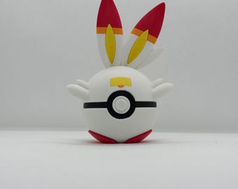 ScorbunnyBall Pokéball Clicker | 3D Printed Scorbunny Galar Starter | Handmade in Switzerland