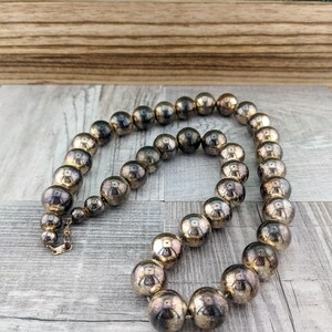 Vintage Chunky Silver-tone Beaded Necklace, Faux Silver, Korean Graduated Ball *UNSIGNED* | 24.75" | Costume Jewelry, Statement, Mod