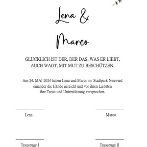 Trauurkunde Freie Trauung