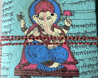 Ganpati Journal, College student gift, Brother Gift, Ganesha Diary, Husband Gift, Indian Journal, Hindu Journal, Pastel green 7 x 5 Journal