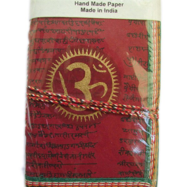 Maroon Gold, OM Journal Indian, Brick Red, Hindu Journal, Blank Recycled Paper, Holy Book, Spiritual Journal, Affirmations Log, Prayer Book