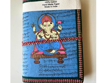 Ruled Journal,Ganesha, Ganpati, Navy Blue, Dark Blue, Indian Diary, Lined Notebook, Art Journal, Recycled Paper, Acid Free,Sanskrit Design