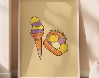Philippines Poster Dirty Ice Cream Art, Filipino Sorbetes Art, Filipino Ice cream Art, Home kitchen Wall Art Decor, Cute Vibriant Art,