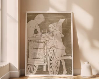 Dirty Ice Cream Sorbetes Cart Poster Philippines Printable Wall Art Decor Pinoy Home Living Room Kitchen Art Philippines Poster Art